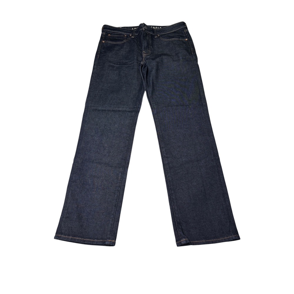 American Eagle Mens Original Straight Airflex+ Dark Wash Jeans Blue 34x32